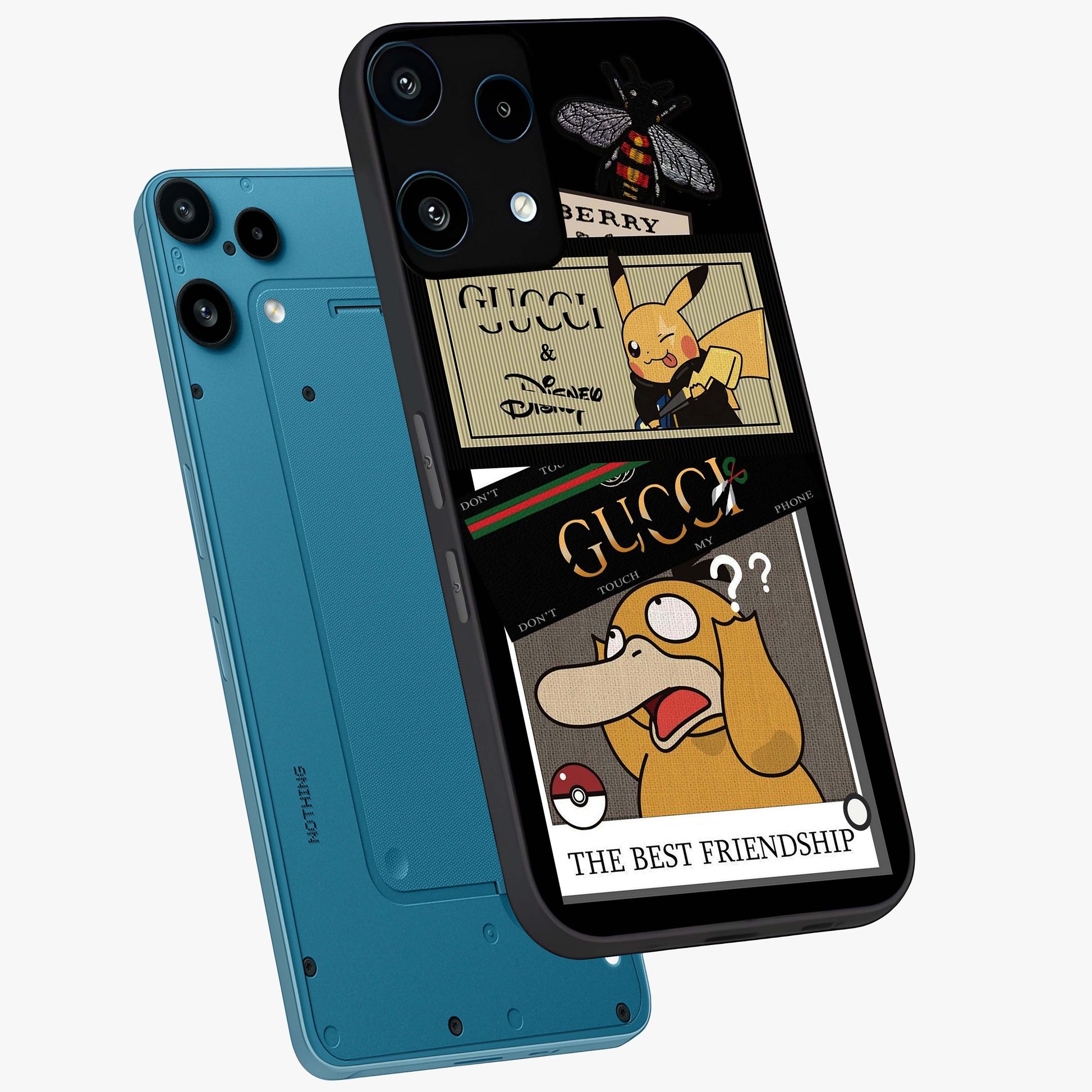 Gucci Play Mashup Glass Case displayed in angled mockup highlighting stylish fashion mashup design with bold aesthetic.