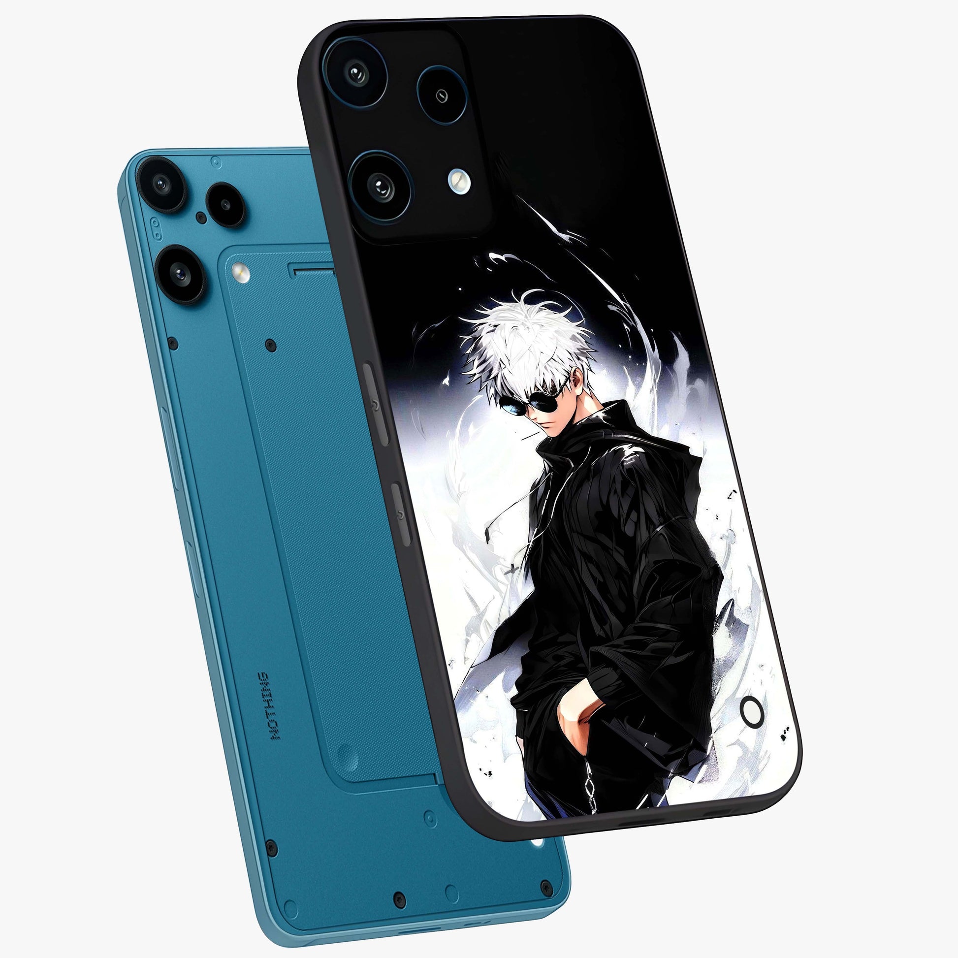 Limitless Shadow King Glass Case displayed in angled mockup highlighting dramatic dark hero design with intense aesthetic.