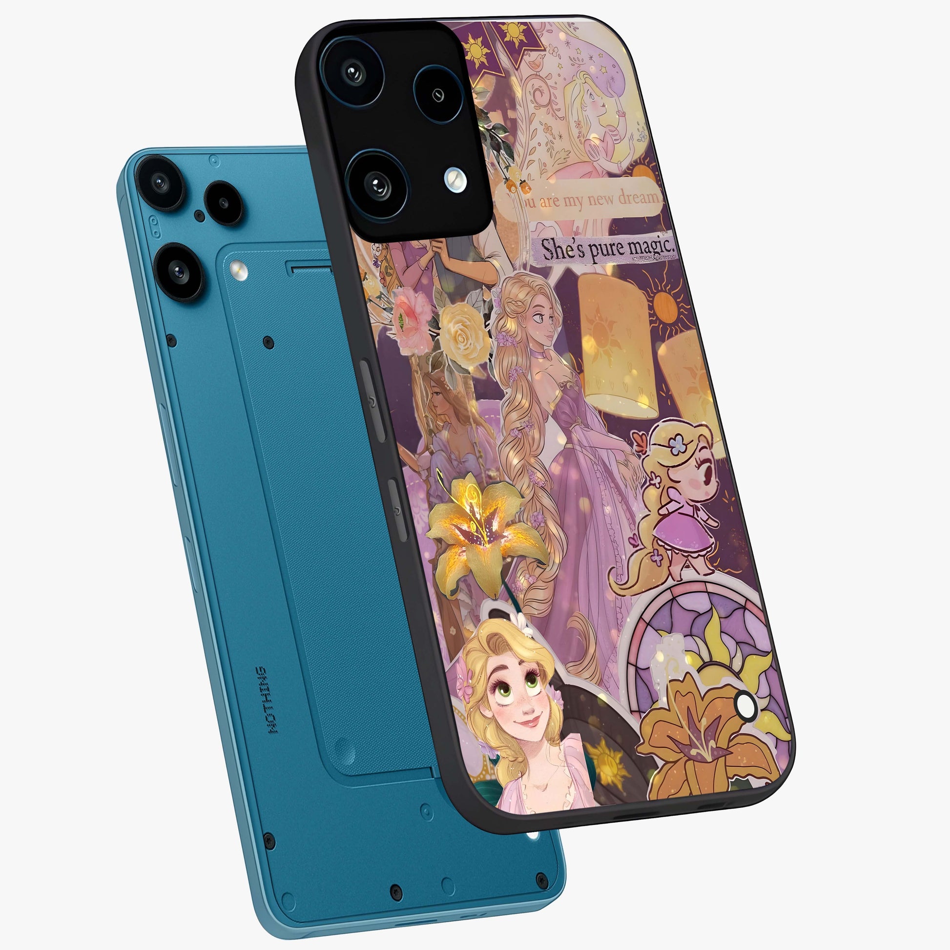 Magical Tangled Dream Glass Case displayed in angled mockup highlighting whimsical fantasy design with magical aesthetic.