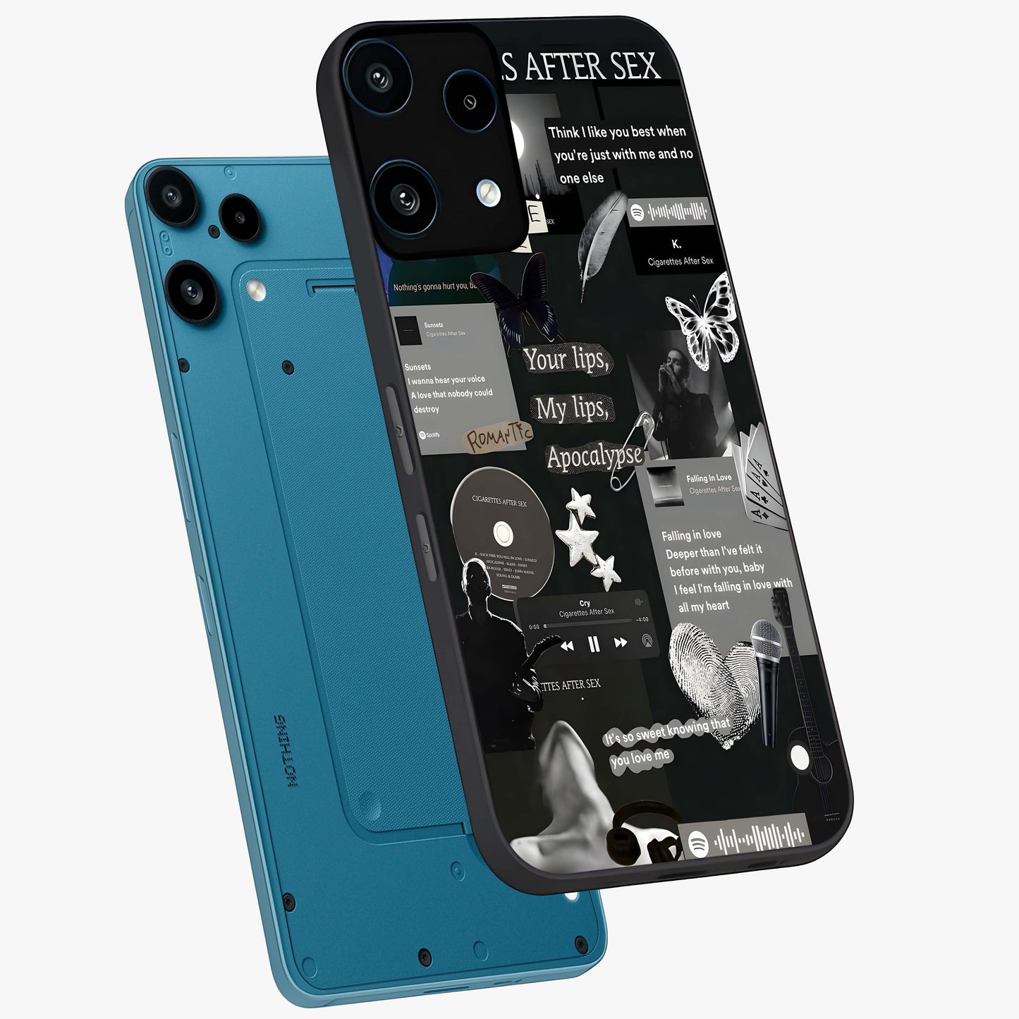 Midnight Love Echo Glass Case displayed in angled mockup highlighting elegant love inspired design with deep aesthetic style.
