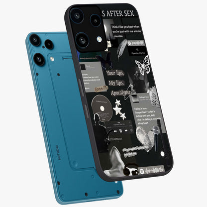Midnight Love Echo Glass Case displayed in angled mockup highlighting elegant love inspired design with deep aesthetic style.