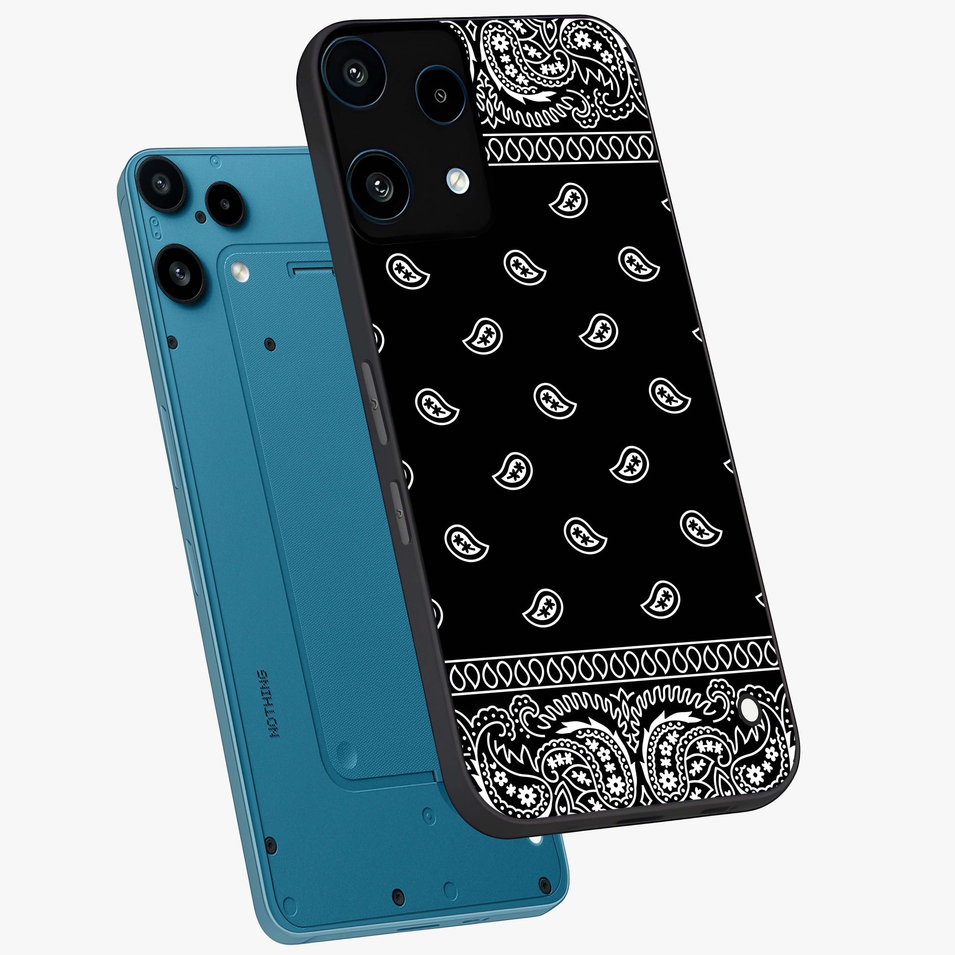 Retro Rebel Threads Glass Case displayed in angled mockup highlighting retro inspired graphic design with rebellious aesthetic.