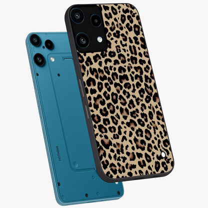 Savage Chic Pattern Glass Case displayed in angled mockup highlighting bold fashion inspired design with chic aesthetic.