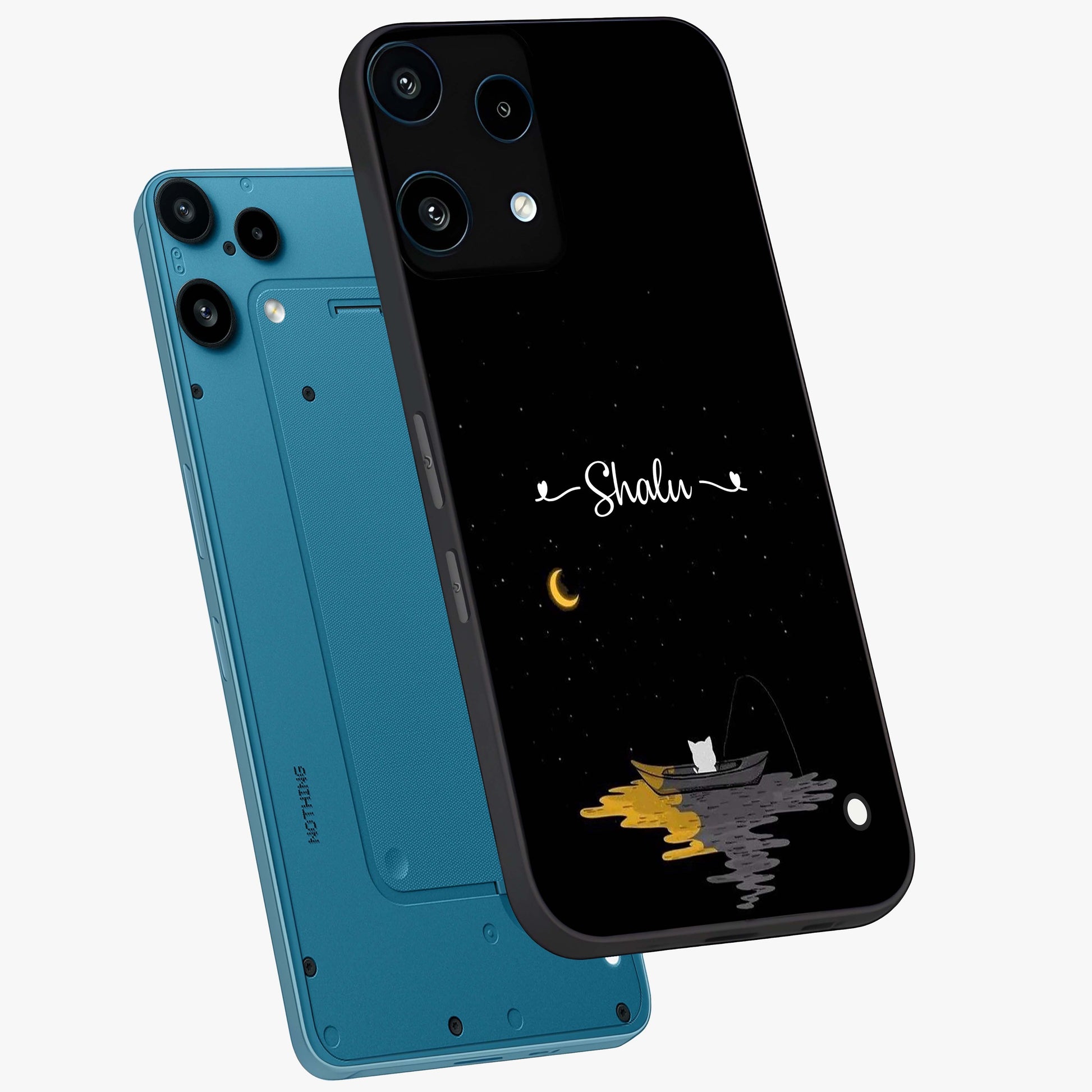 Silent Night Row Glass Case displayed in angled mockup highlighting peaceful evening design with dreamy night aesthetic.