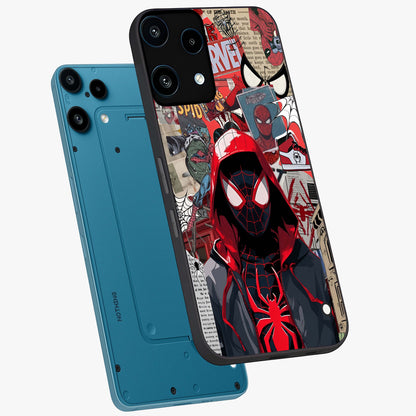 Spider Collage Street Glass Case displayed in angled mockup highlighting dynamic street style collage design with comic aesthetic.