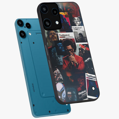 The Weeknd Glass Case displayed in angled mockup highlighting stylish pop culture inspired design with modern aesthetic.