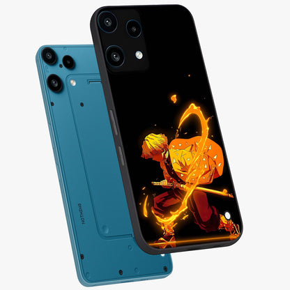 Thunder Flame Execution Glass Case displayed in angled mockup highlighting dramatic fire themed design with intense fantasy aesthetic.