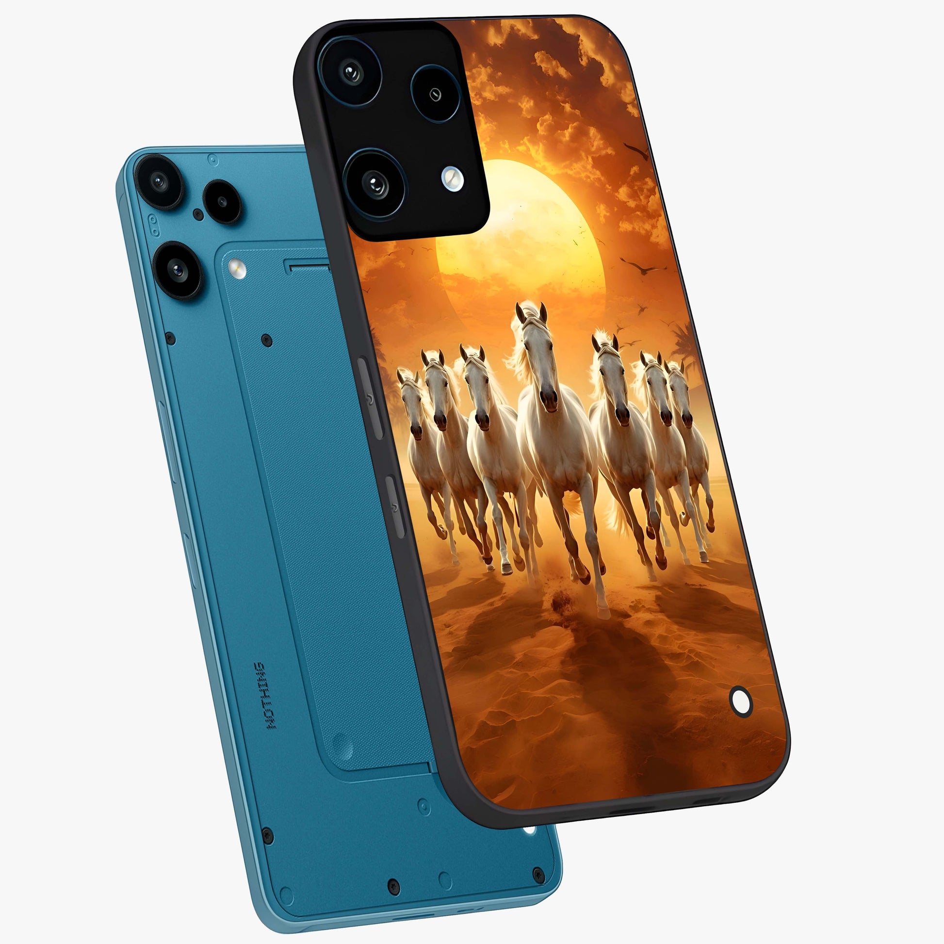 Wild Sunset Majesty Glass Case displayed in angled mockup highlighting vibrant sunset sky design with scenic aesthetic.