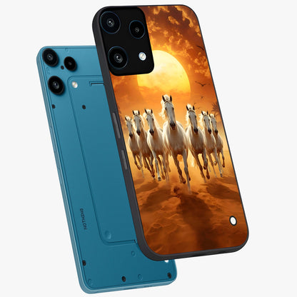 Wild Sunset Majesty Glass Case displayed in angled mockup highlighting vibrant sunset sky design with scenic aesthetic.