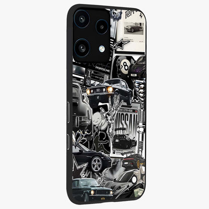 Aesthetic Dark Love Glass Case upright view showcasing dramatic romantic artwork with modern aesthetic style.