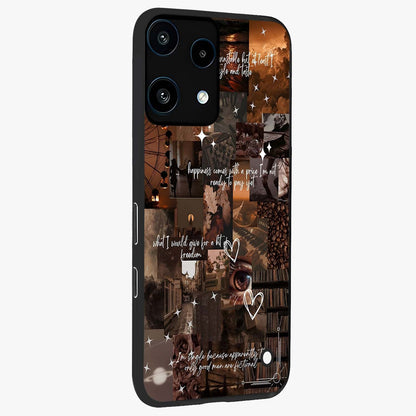 Bittersweet Aesthetic Chaos Glass Case upright view showcasing bold artistic chaos design with modern aesthetic style.