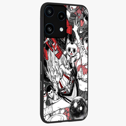 Crimson Chaos Panel Glass Case upright view showcasing intense crimson artwork with dramatic aesthetic style.