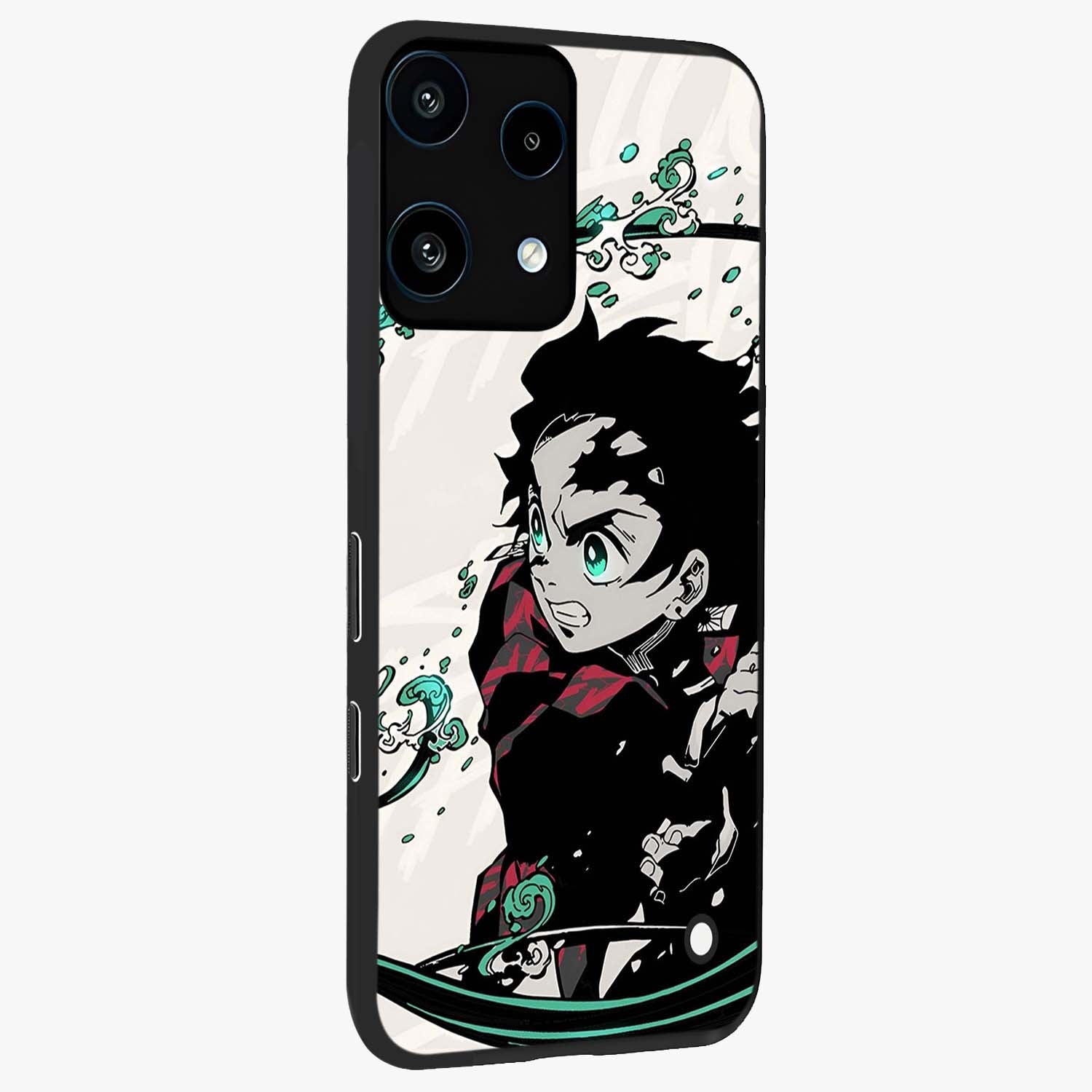 Demon Slayer Glass Case upright view showcasing powerful anime artwork with intense warrior theme.