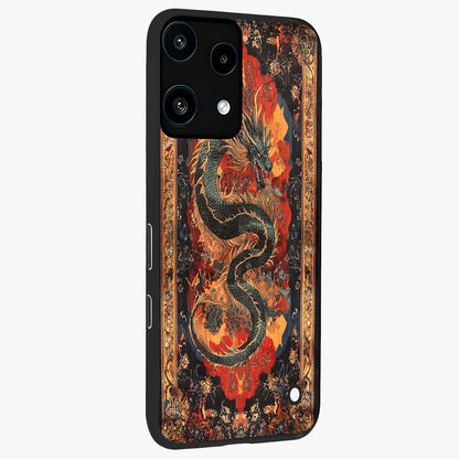 Inferno Dragon Soul Glass Case upright view showcasing intense dragon artwork with fantasy fire theme.