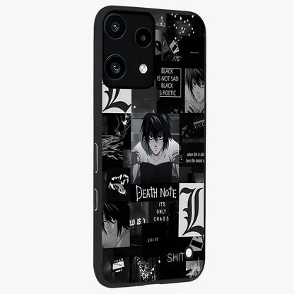 Midnight Chaos Mind Glass Case upright view showcasing expressive abstract artwork with bold dark theme.