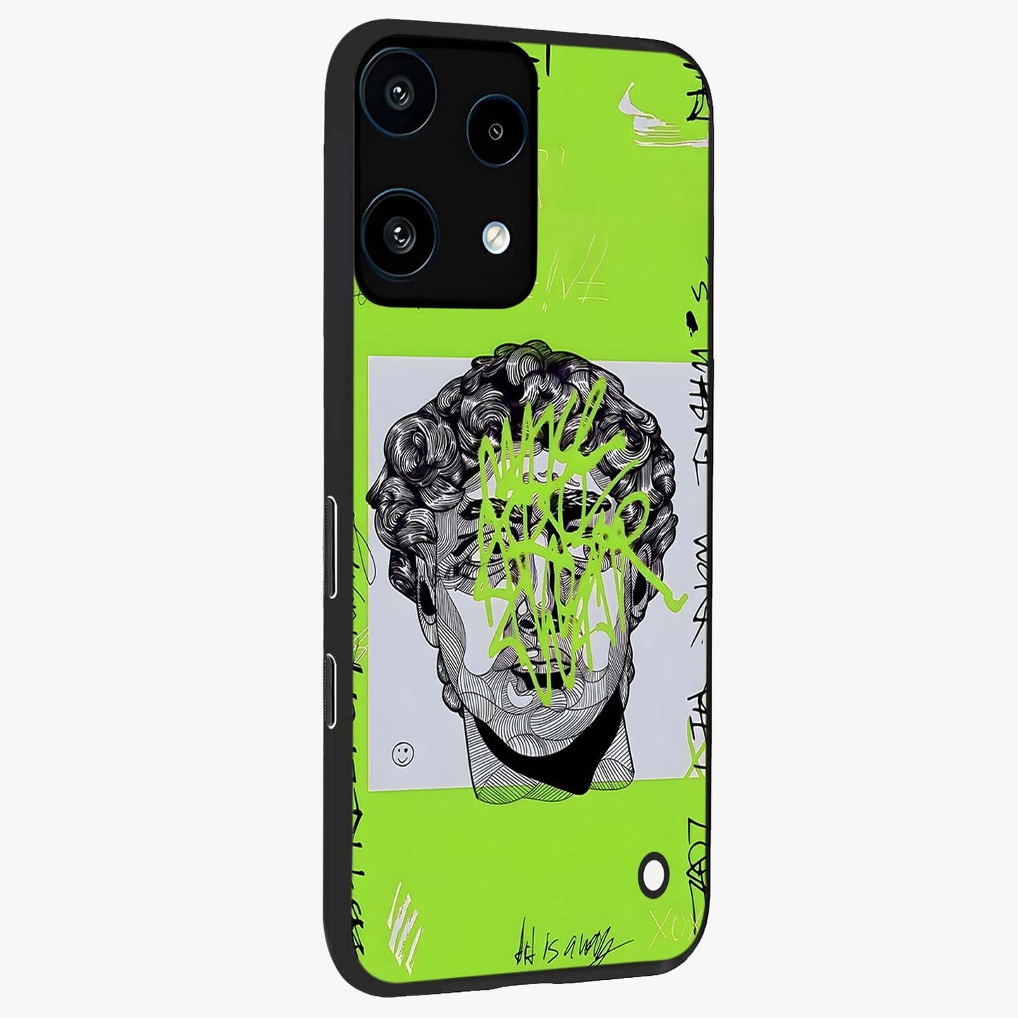 Neo Graffiti Rebellion Glass Case upright view showcasing colorful graffiti artwork with bold modern street style.