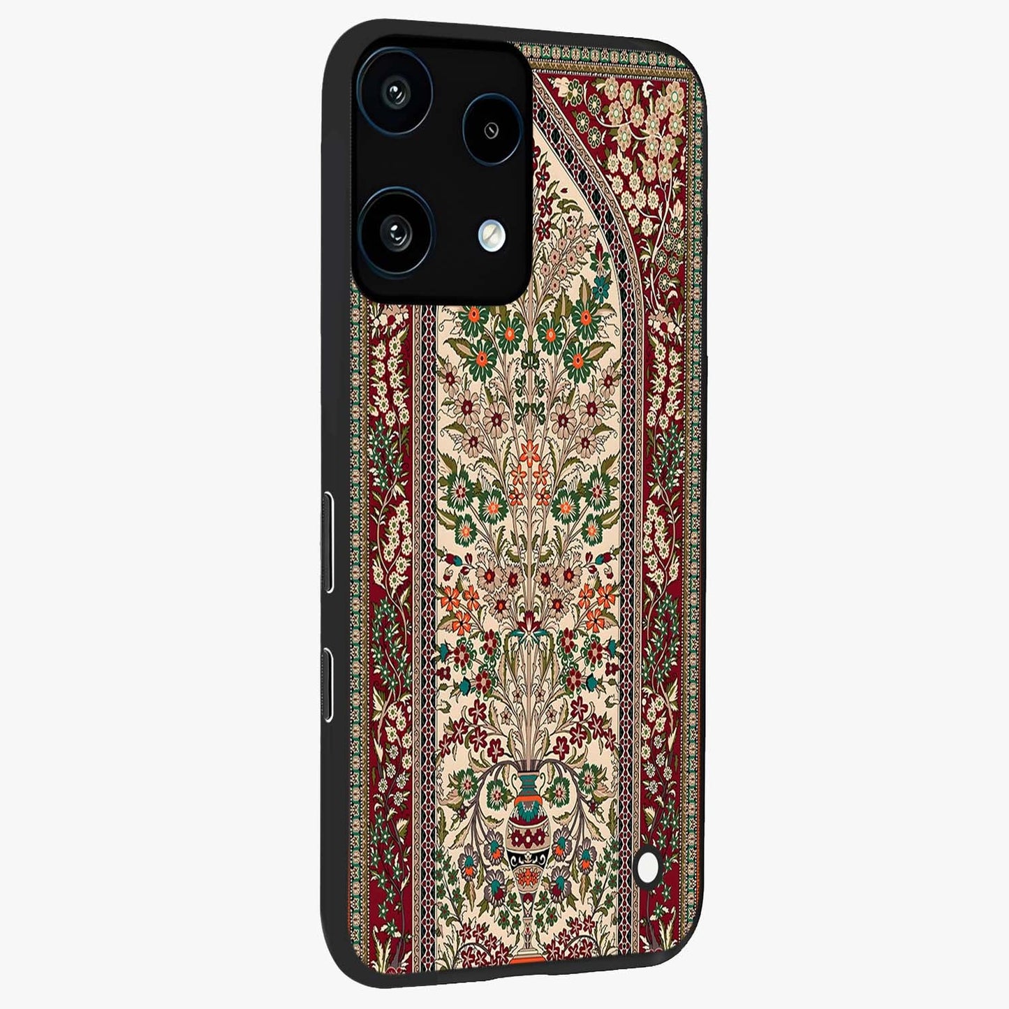Persian Inspired Glass Case upright view showcasing decorative Persian artwork with rich heritage theme.