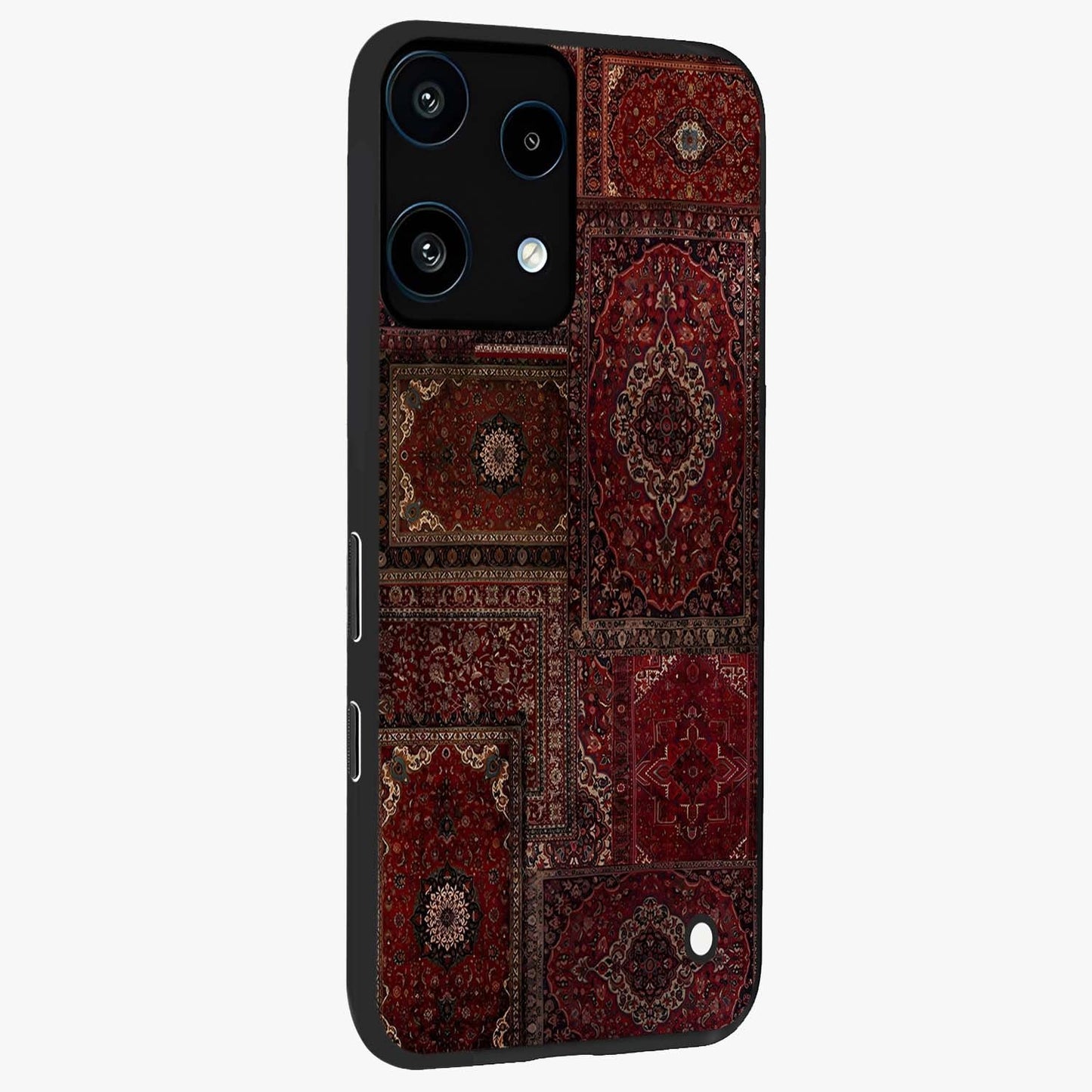Persian Velvet Tale Glass Case upright view showcasing elegant Persian artwork with classic heritage theme.