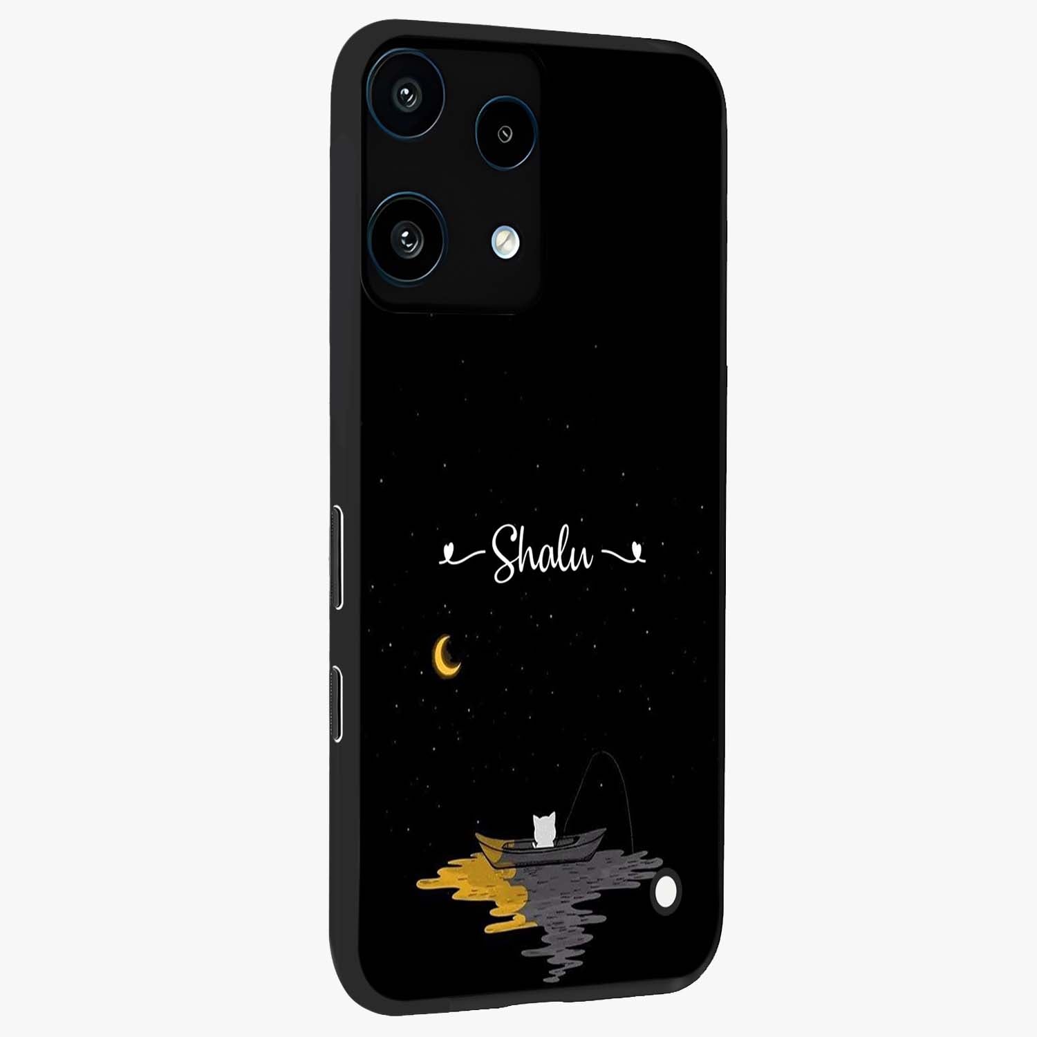 Silent Night Row Glass Case upright view showcasing tranquil night artwork with serene landscape theme.