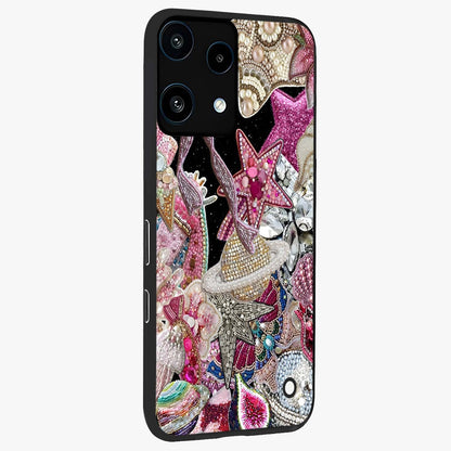 Starlit Jewel Dream Glass Case upright view showcasing radiant star inspired artwork with magical night theme.