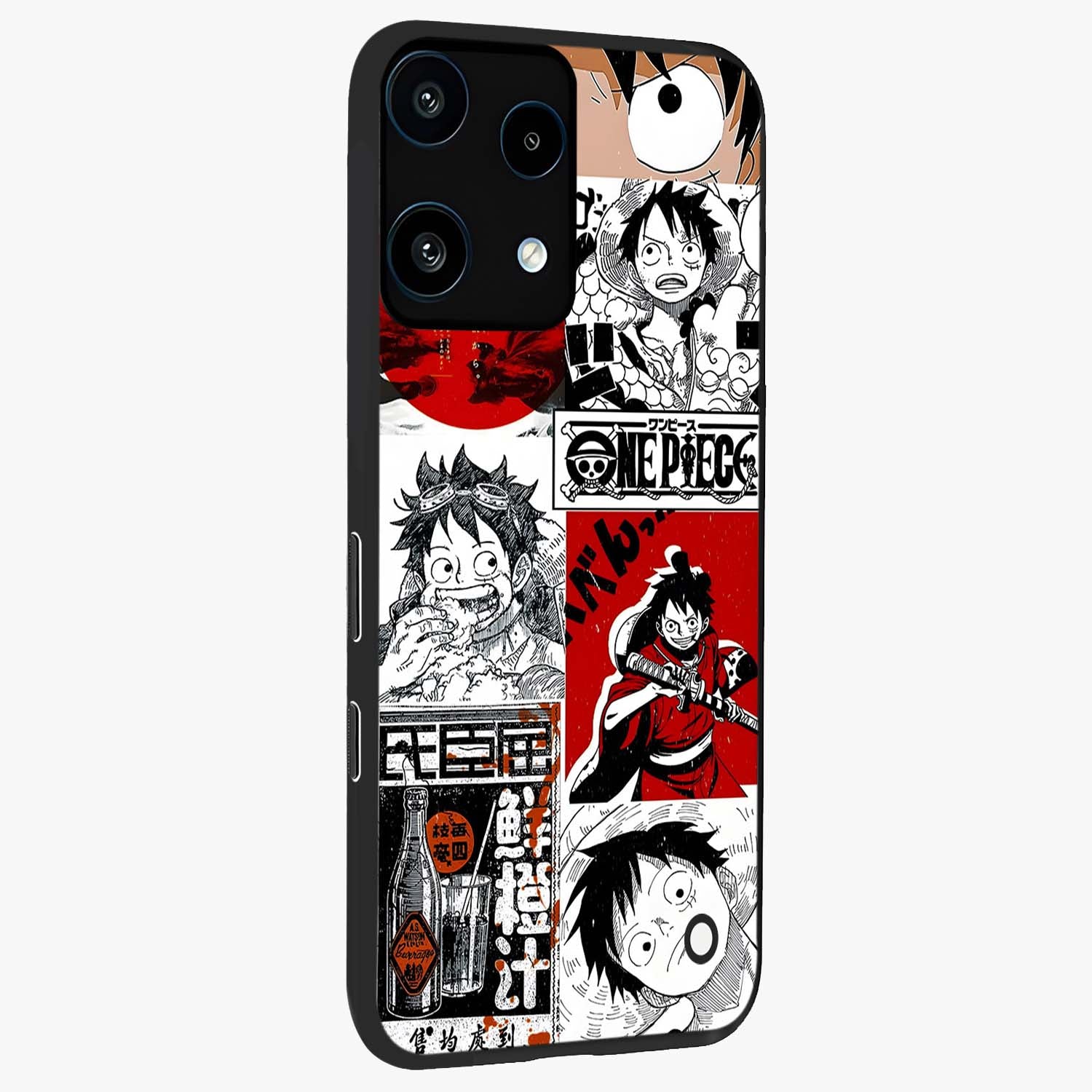 Strawhat Chaos Panels Glass Case upright view showcasing energetic anime artwork with bold adventure theme.