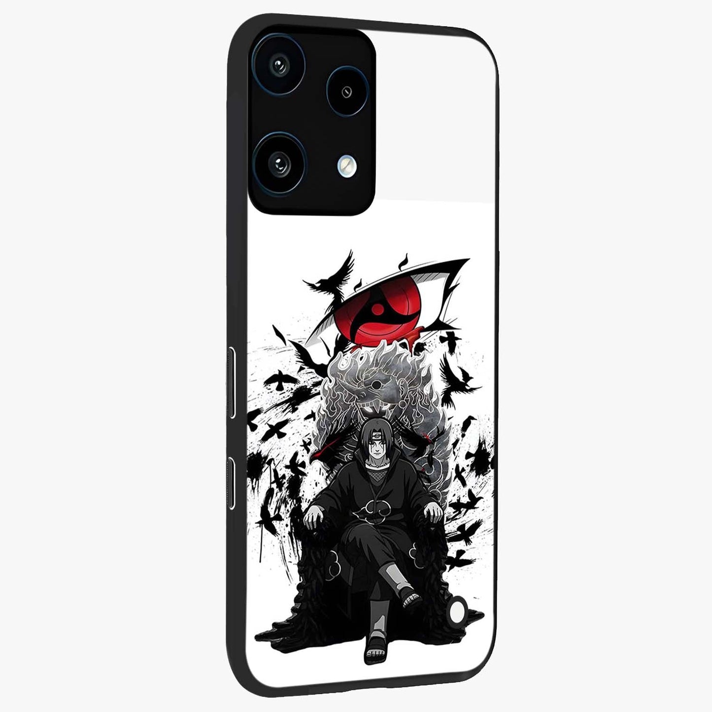 Uchiha Shadow Throne Glass Case upright view showcasing magical underwater galaxy artwork with vibrant cosmic theme.