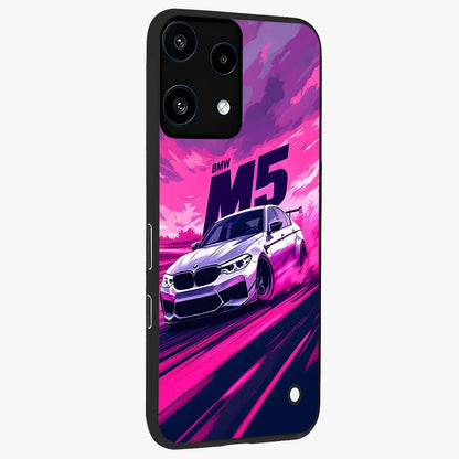 Velocity Drift Pulse Glass Case upright view showcasing powerful racing artwork with energetic motorsport theme.
