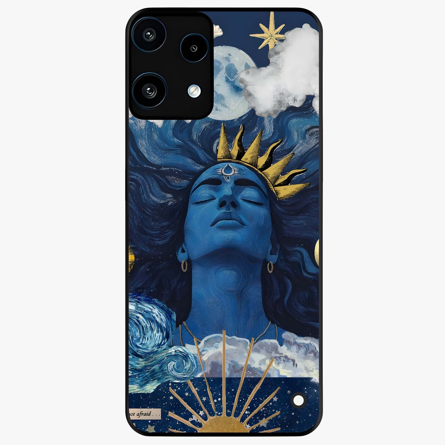 Aesthetic Lord Shiva Glass Case showing flat back view with divine Shiva artwork and glossy glass finish.
