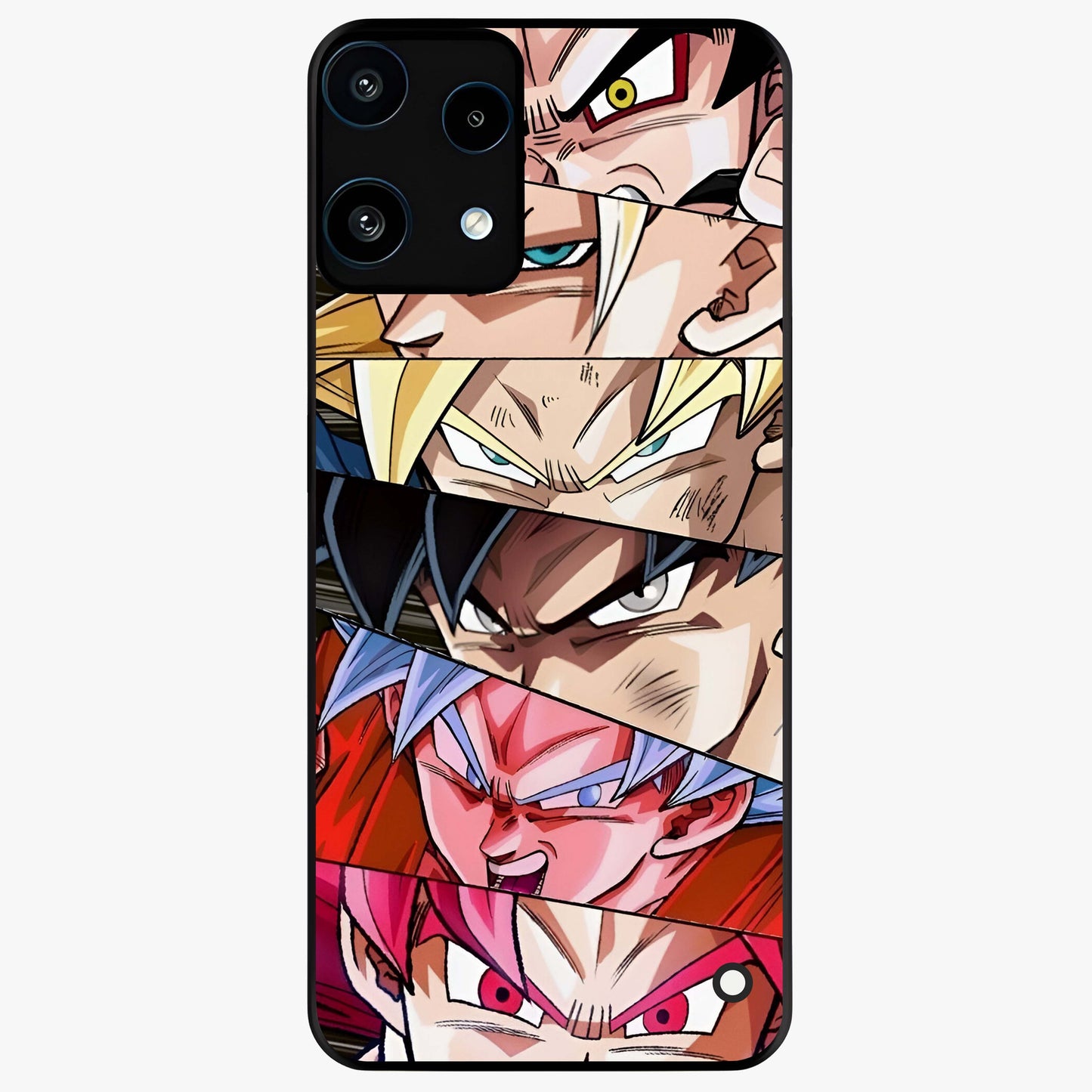 Anime Character Glass Case showing flat back view with vibrant anime artwork and glossy glass finish.
