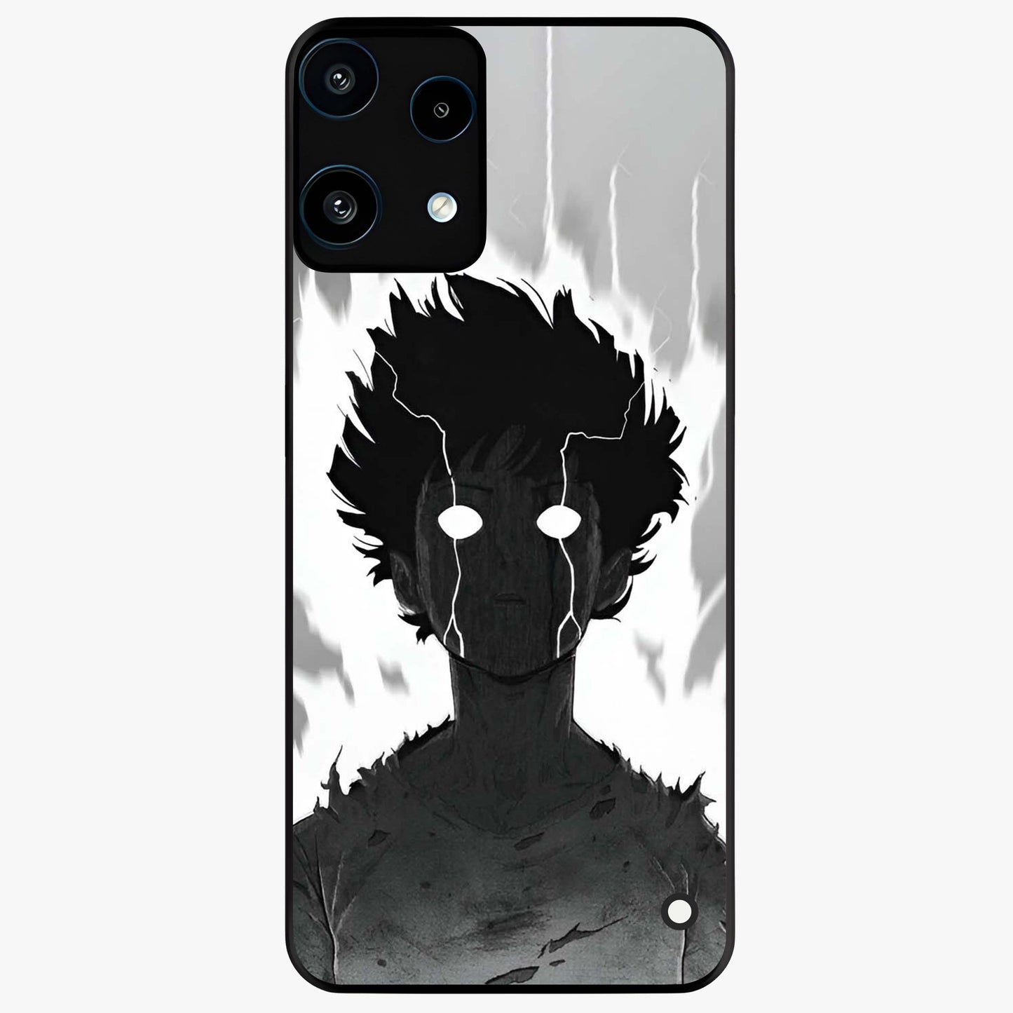 Awakened Inner Rage Glass Case showing flat back view with intense artistic artwork and glossy glass finish.