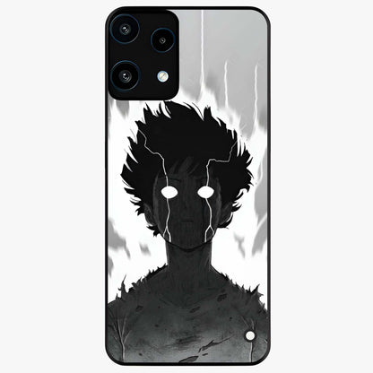Awakened Inner Rage Glass Case showing flat back view with intense artistic artwork and glossy glass finish.