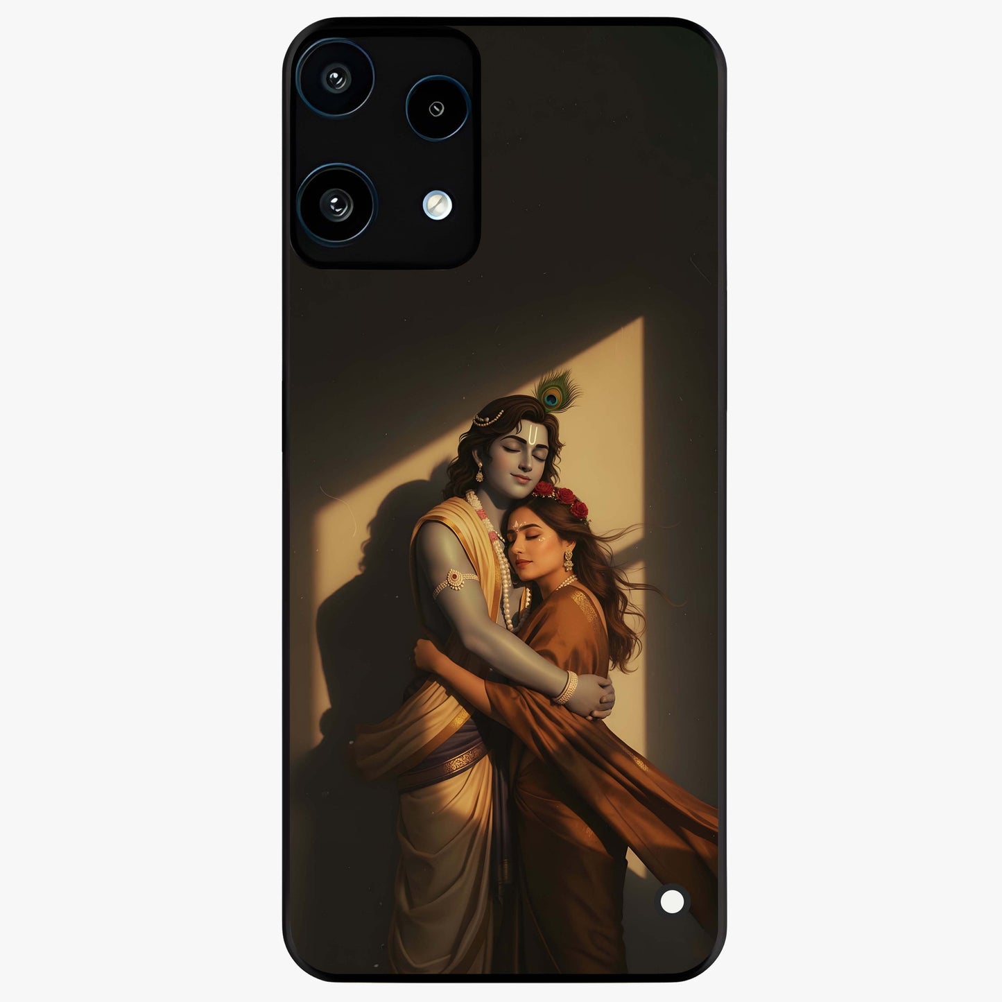 Divine Eternal Love Glass Case showing flat back view with spiritual love themed artwork and glossy glass finish.
