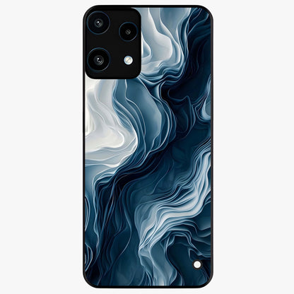 Ethereal Paper Marble Glass Case showing flat back view with soft marble paper texture artwork and glossy glass finish.