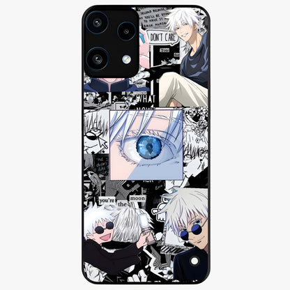 Infinity Sorcerer Chaos Glass Case showing flat back view with mystical sorcerer themed artwork and glossy glass finish.