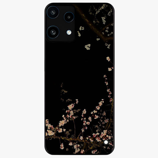 Petal Moon Light With Custom Name Glass Case showing flat back view with floral moonlight artwork and personalized name design.