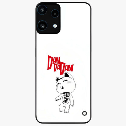 Playful Spirit Charm Glass Case showing flat back view with cheerful charm themed artwork and glossy glass finish.
