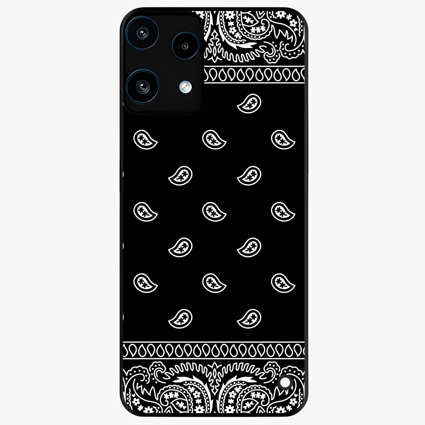 Retro Rebel Threads Glass Case showing flat back view with vintage street style artwork and glossy glass finish.