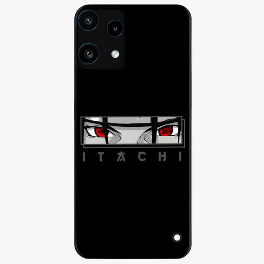 Scarlet Gaze Dominance Glass Case showing flat back view with striking red themed artwork and glossy glass finish.