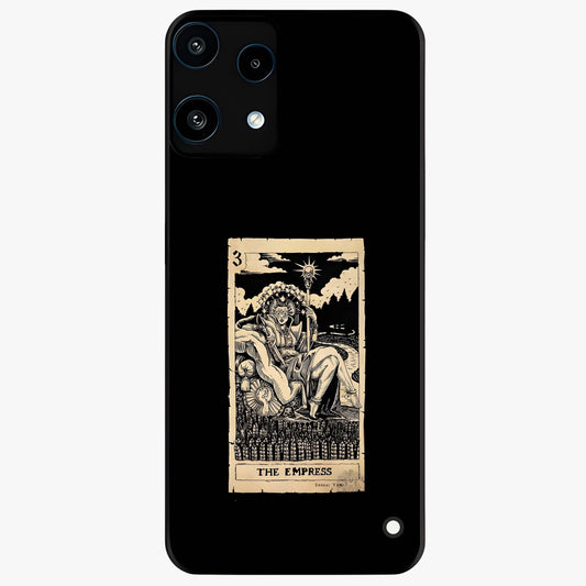 The Empress Glass Case showing flat back view with regal feminine artwork and glossy glass finish.