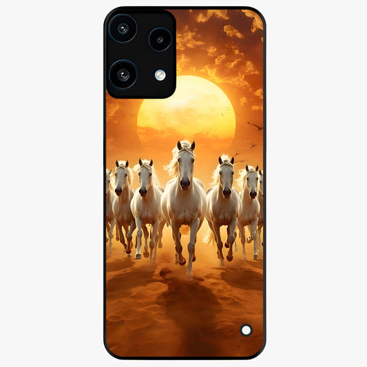 Wild Sunset Majesty Glass Case showing flat back view with majestic sunset landscape artwork and glossy glass finish.