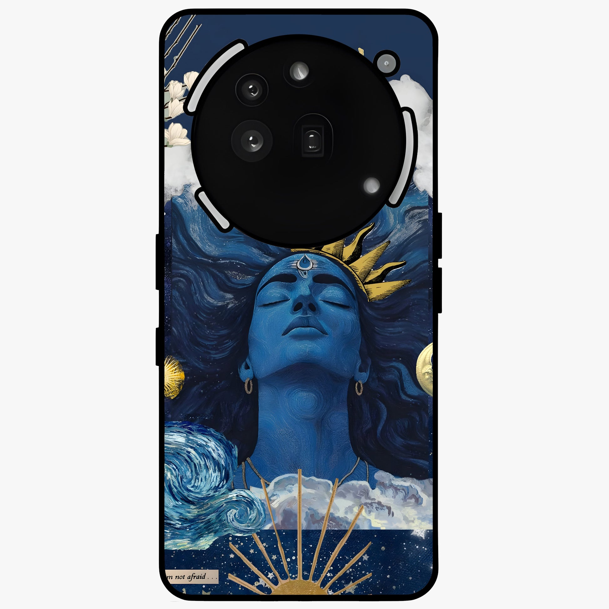 Aesthetic Lord Shiva Glass Case showing flat back view with divine Shiva artwork and glossy glass finish.