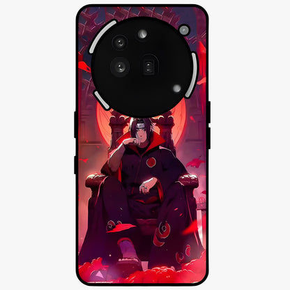 Blood Moon Sovereign Glass Case showing flat back view with mystical blood moon artwork and glossy glass finish.