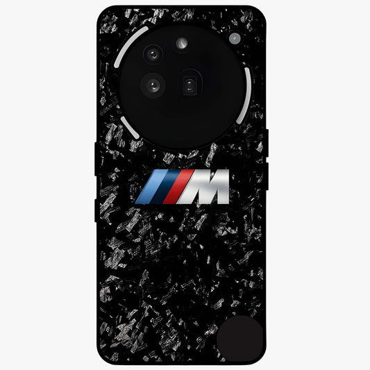 Carbon Speed Mark Glass Case showing flat back view with sporty carbon pattern artwork and glossy glass finish.