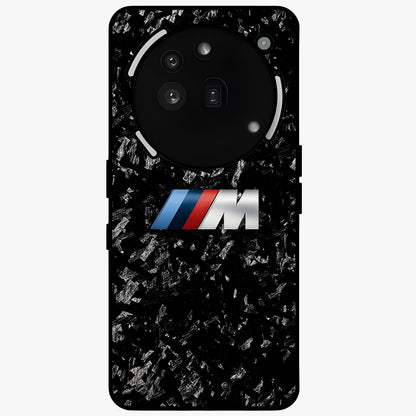Carbon Speed Mark Glass Case showing flat back view with sporty carbon pattern artwork and glossy glass finish.