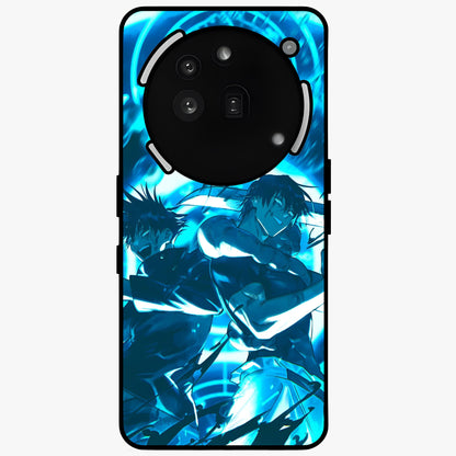 Cursed Energy Clash Glass Case showing flat back view with intense cursed energy artwork and glossy glass finish.