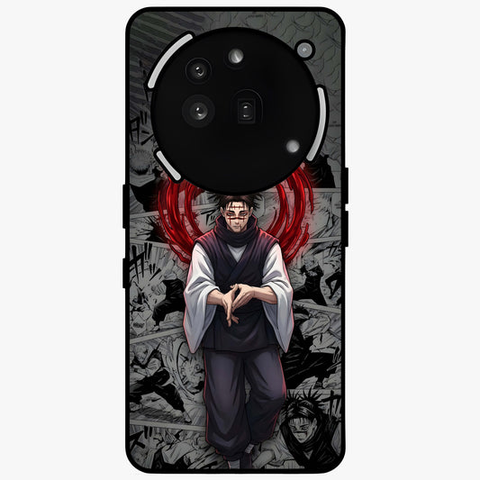 Cursed Ritual Ascension Glass Case showing flat back view with dark ritual themed artwork and glossy glass finish.