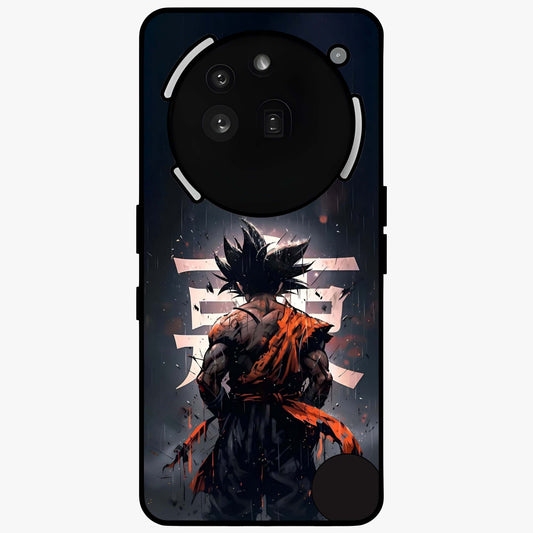 Dark Warrior In Rain Glass Case showing flat back view with warrior artwork in rainy atmosphere and glossy glass finish.