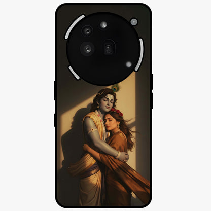 Divine Eternal Love Glass Case showing flat back view with spiritual love themed artwork and glossy glass finish.