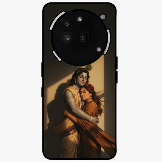 Divine Eternal Love Glass Case showing flat back view with spiritual love themed artwork and glossy glass finish.