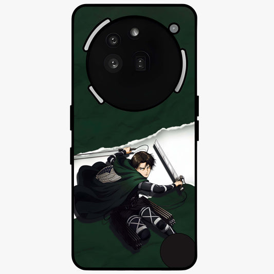 Emerald War Vanguard Glass Case showing flat back view with powerful warrior themed artwork and glossy glass finish.